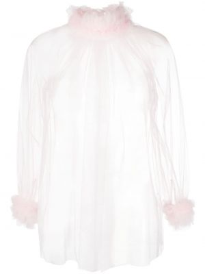Прозрачна блуза от тюл Styland розово