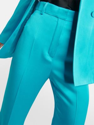 Σατέν παντελόνι με ψηλή μέση Nina Ricci μπλε