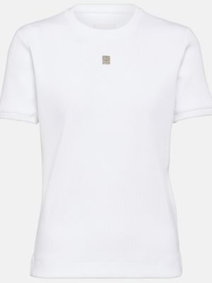 Camiseta de algodón de tela jersey Givenchy blanco