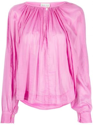 Плисирана прозрачна блуза Forte_forte розово