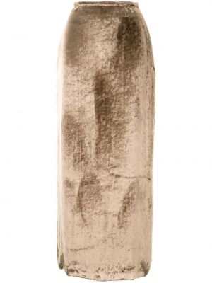 Falda larga de terciopelo‏‏‎ Sulvam marrón