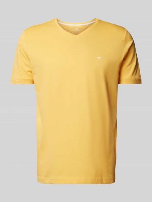 Koszulka z dekoltem w serek Fynch-hatton żółta