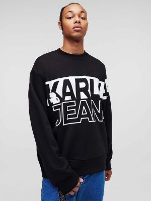 Памучен суитчър с принт Karl Lagerfeld Jeans черно