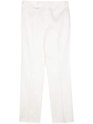 Pantaloni cu picior drept Thom Browne alb