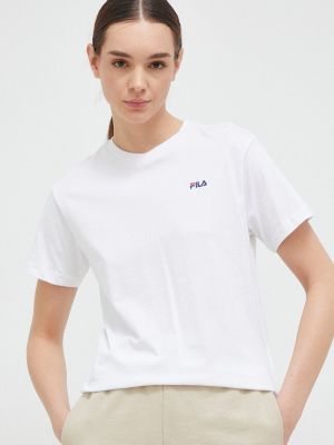 Памучна тениска Fila бяло
