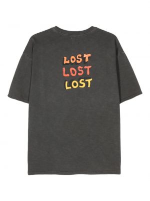 T-shirt avec imprimé slogan en coton à imprimé Alchemist gris