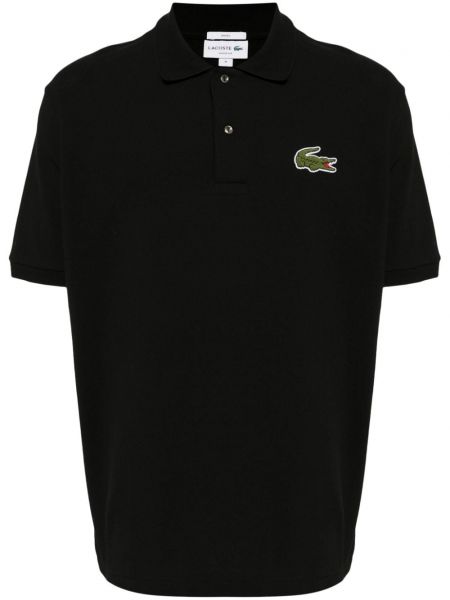 Poloshirt med applikation Lacoste sort