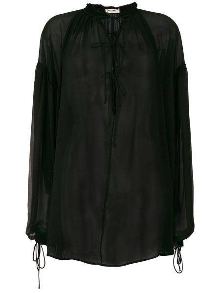 Blusa transparente Saint Laurent negro