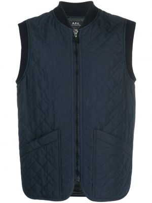 Prešívaná vesta na zips A.p.c. modrá