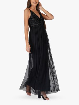 Длинное платье с бисером Lace And Beads черное