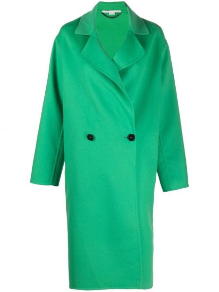 Gyapjú kabát Stella Mccartney zöld