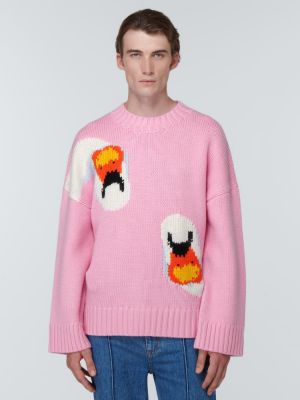 Вълнен пуловер Jw Anderson розово