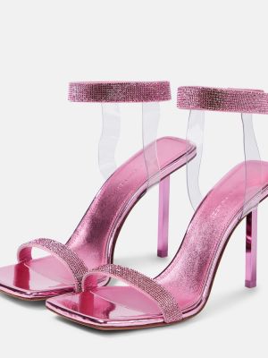 Křišťálové sandály Amina Muaddi růžové