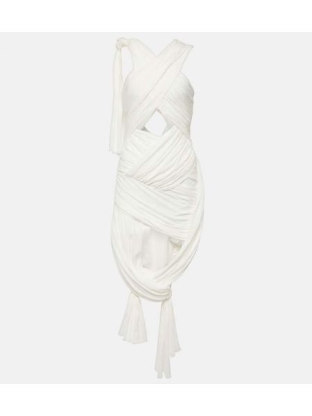 Памучна миди рокля Jw Anderson бяло