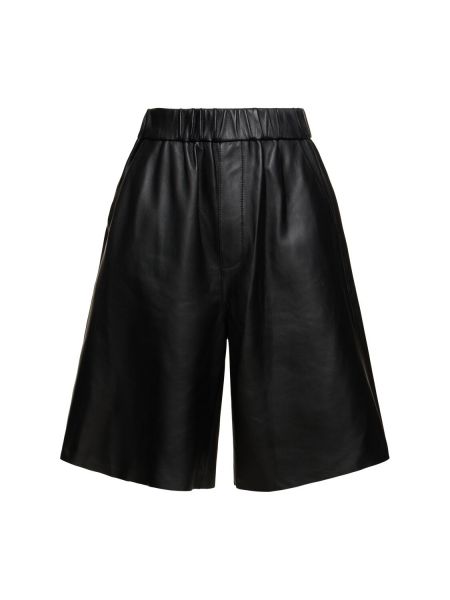Leder shorts Ami Paris schwarz