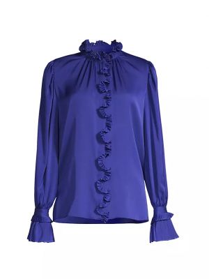 Блузка с рюшами Ungaro синяя