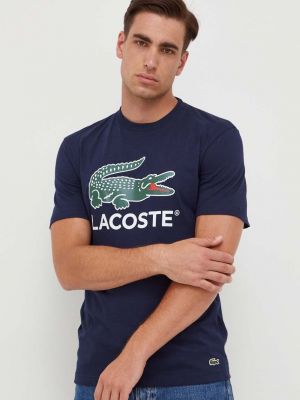 Памучна тениска с дълъг ръкав с принт Lacoste