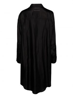Žakárové saténové šaty Mm6 Maison Margiela černé