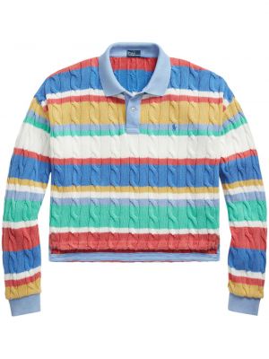 Usnjeni usnjeni usnjeni pulover Polo Ralph Lauren modra