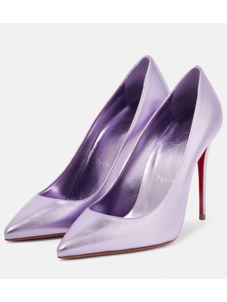 Pantofi cu toc din piele Christian Louboutin violet