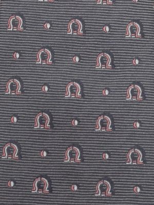 Jedwabny krawat żakardowy Ferragamo szary