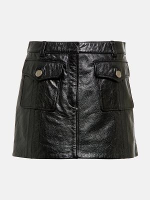 Kožená sukňa Acne Studios čierna