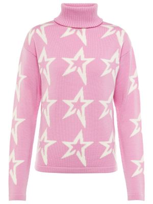 Sweter wełniany w gwiazdy Perfect Moment różowy