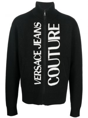 Hímzett kardigán Versace Jeans Couture fekete