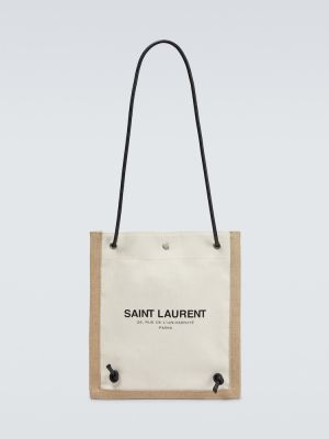Чанта през рамо Saint Laurent бежово