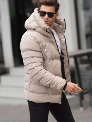 Péřový kabát s kapucí Madmext hnědý