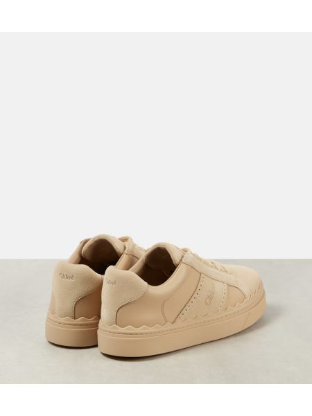 Deri sneaker Chloé pembe