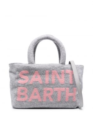 Borsa shopper in tessuto jacquard Mc2 Saint Barth grigio
