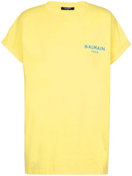 T-shirt aus baumwoll Balmain gelb