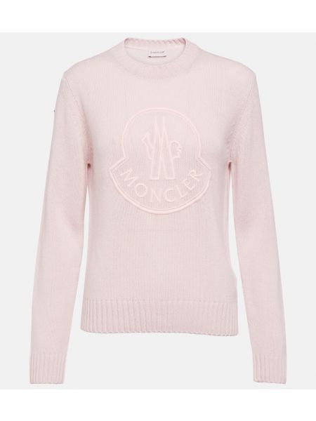 Кашемировый шерстяной свитер Moncler розовый