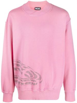 Пуловер с принт Diesel розово