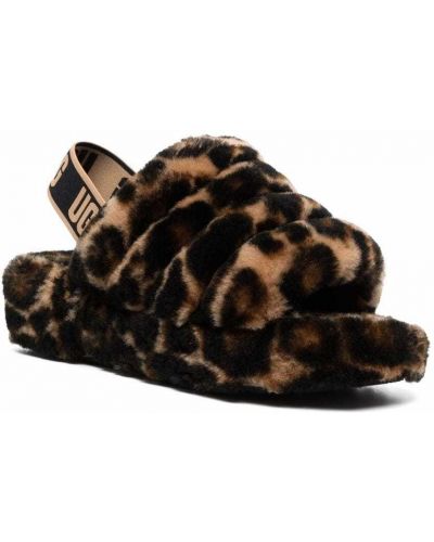 Sandalias con estampado leopardo Ugg marrón