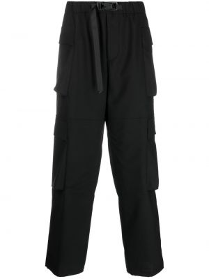 „cargo“ stiliaus kelnės su sagtimis Bonsai juoda