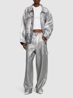 Oversized kavbojke Marc Jacobs srebrna
