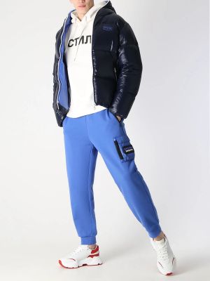 Хлопковые спортивные штаны Duvetica синие