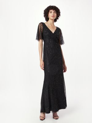 Čipkované večerné šaty s korálky Lace & Beads čierna