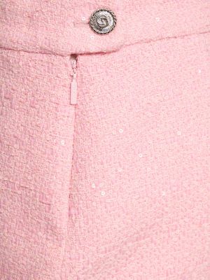 Jedwabna spódnica midi tweedowa plisowana Gucci