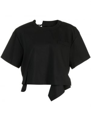 Ασύμμετρη μπλούζα Sacai μαύρο
