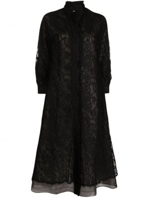 Čipkovaný plisovaný kabát Shiatzy Chen čierna