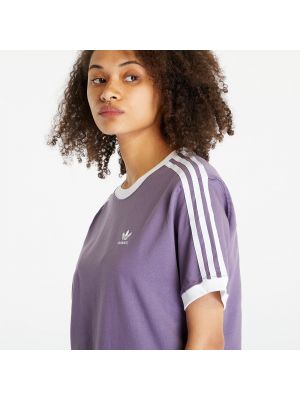 Pruhované tričko Adidas Originals fialové