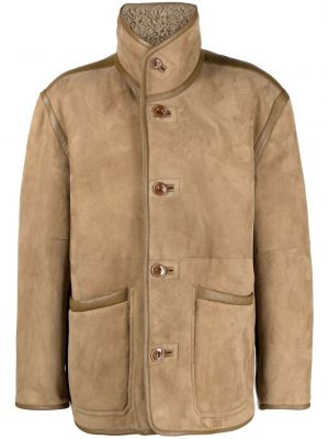 Reverzibilna kožna jakna Lemaire smeđa