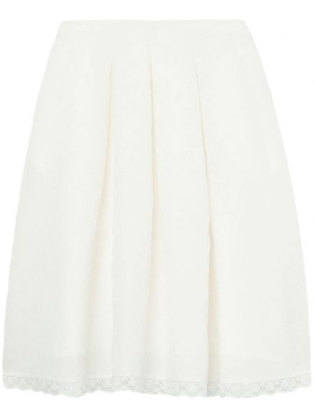 Πλισέ μίντι φόρεμα με δαντέλα Shushu/tong λευκό