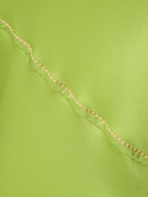 Asymetrické saténové midi šaty Acne Studios zelená