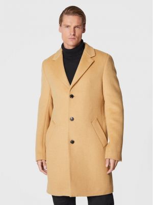 Μάλλινο παλτό χειμωνιάτικο Gino Rossi μπεζ