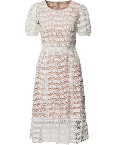 Haftowana sukienka koktajlowa na zamek Apart Glamour - biały