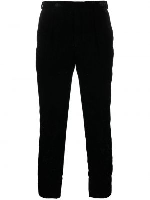 Zamatové nohavice Saint Laurent čierna